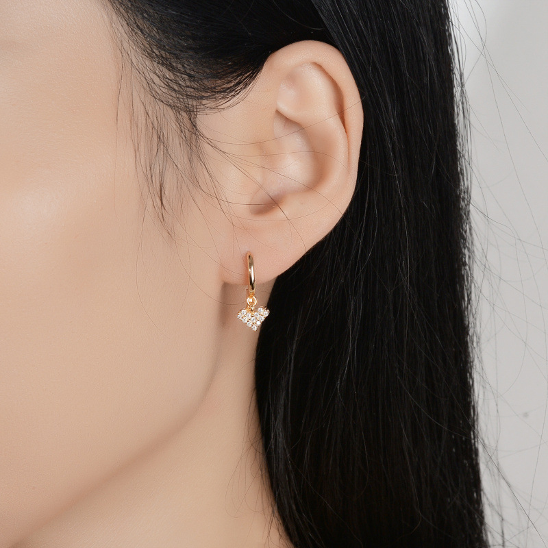 Heart Moissanite Drop Earrings