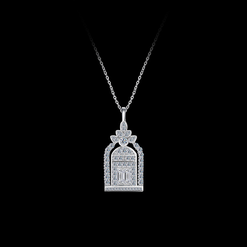 Heart Window Moissanite Necklace