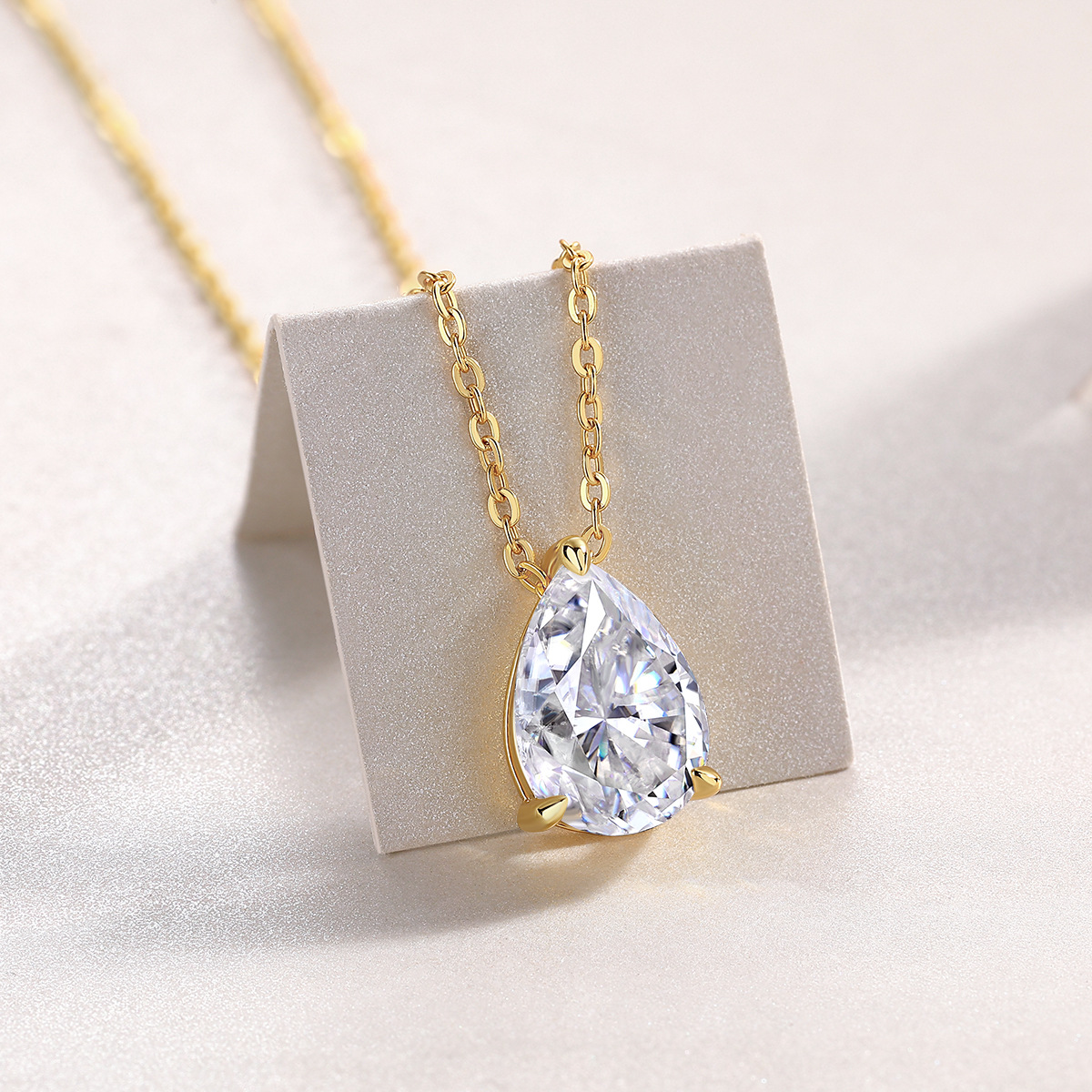 Classic Pear Cut Moissanite Necklace