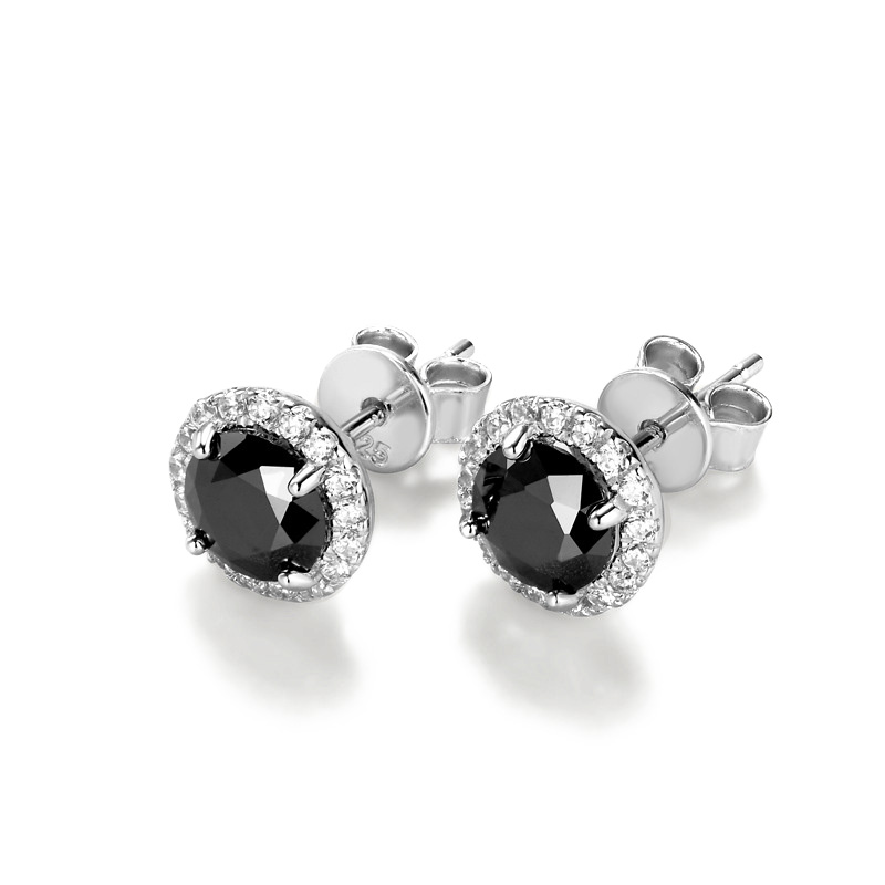 Karin Black Moissanite Stud Earrings-VOOGME