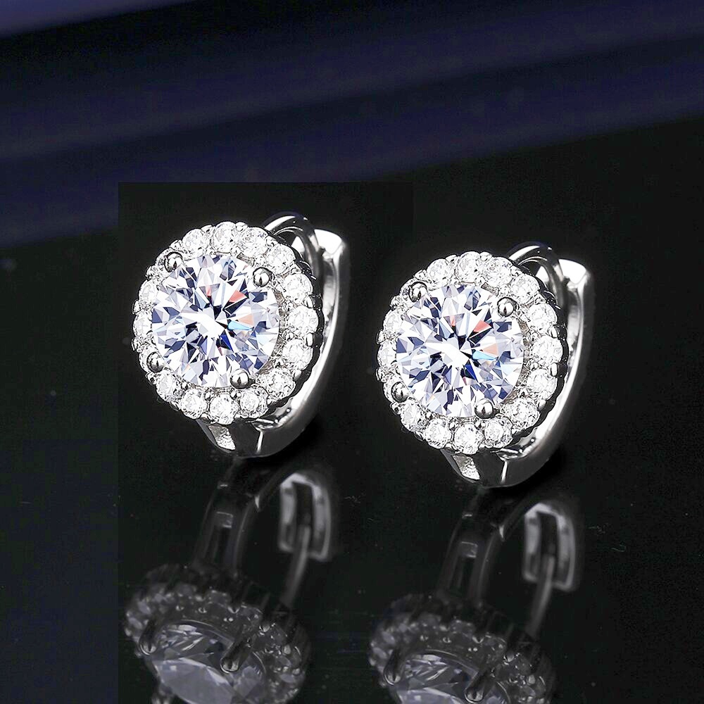 Vita Round Moissanite Hoop Earrings