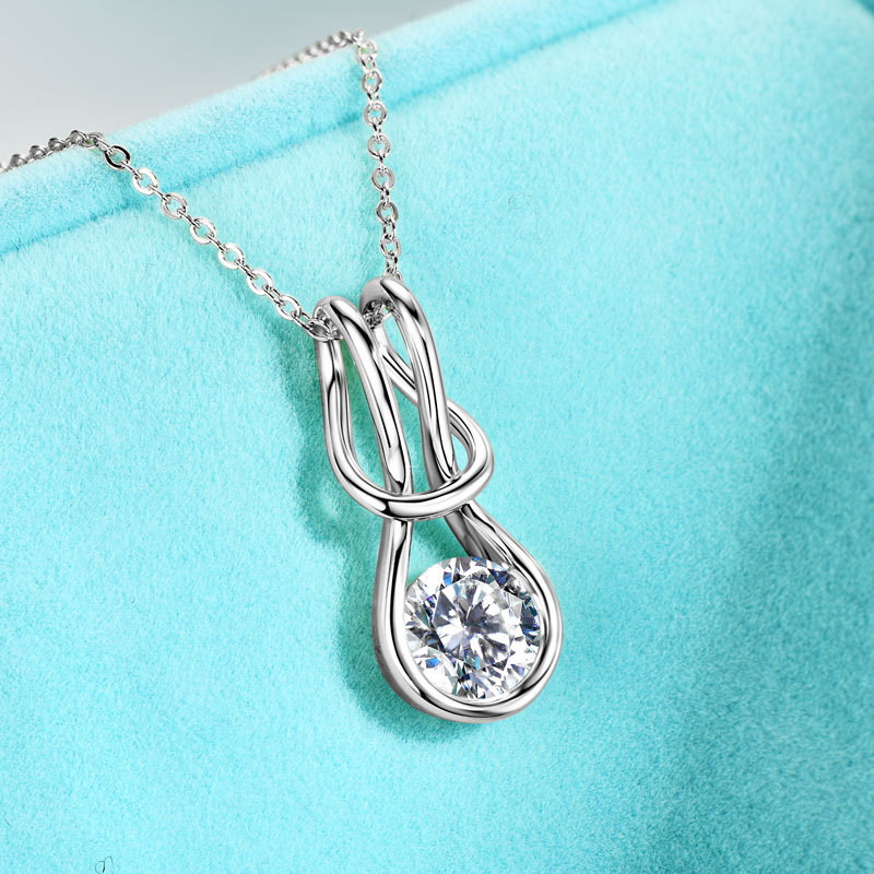 Opal Knot Moissanite Pendant 2.0 ct-VOOGME