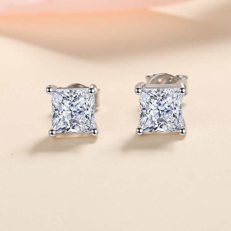 Classic Princess Moissanite Stud Earrings