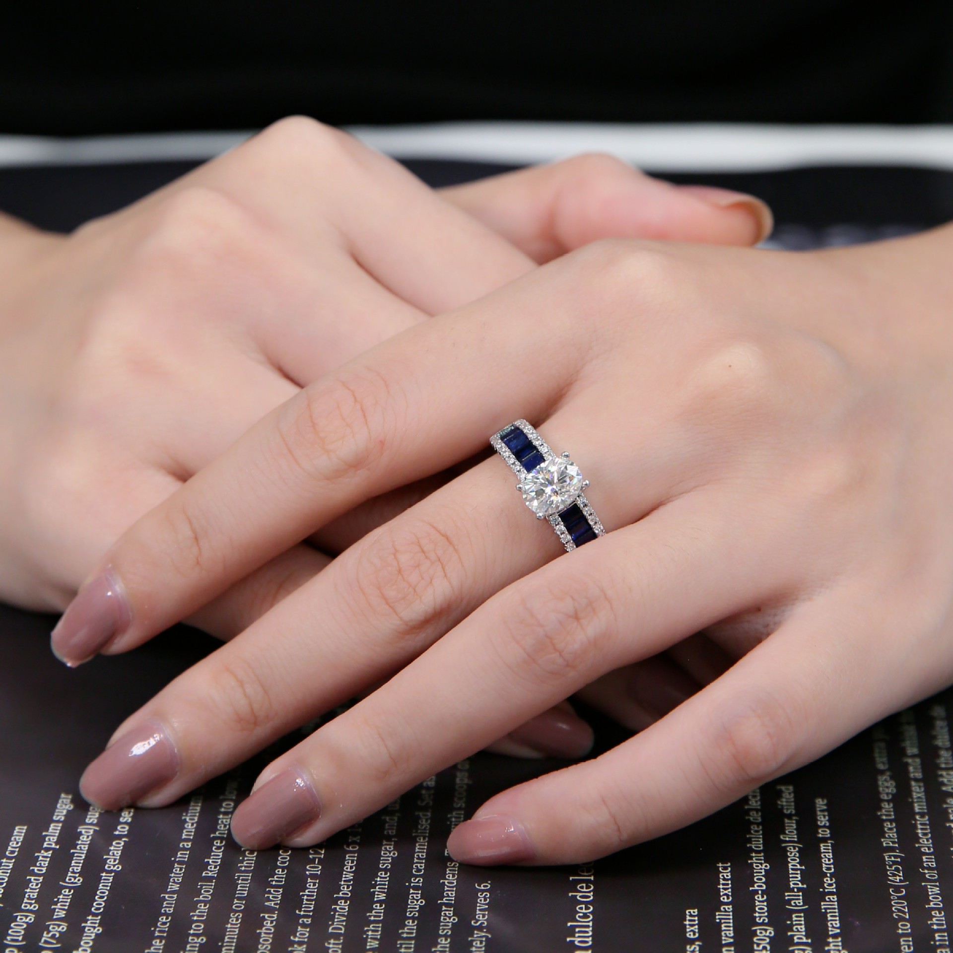 Celeste Step-Cut Moissanite Engagement Ring