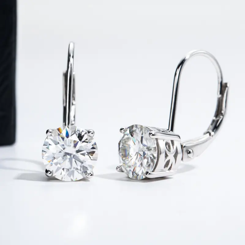 Classic Leverback Moissanite Earrings