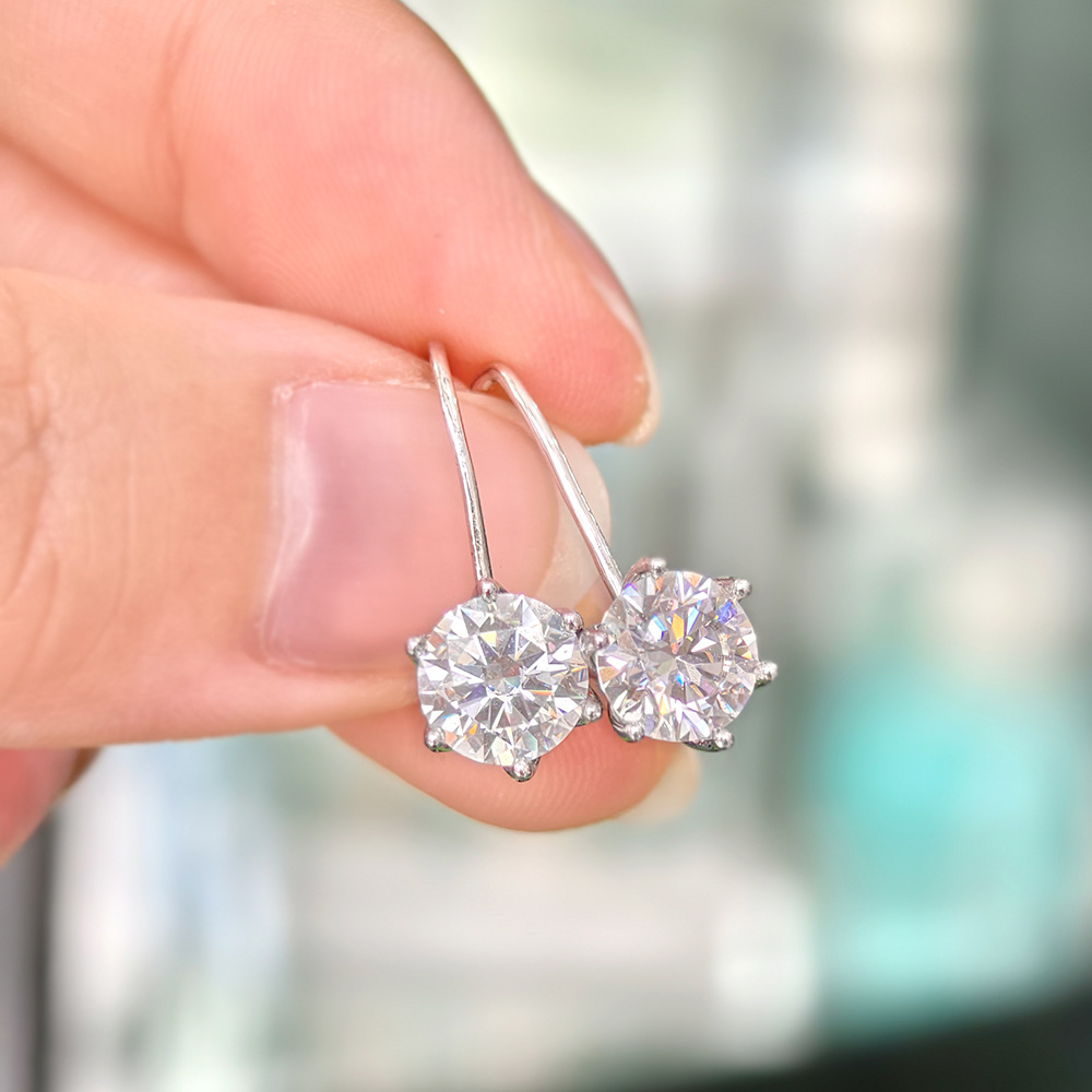 Fleur Leverback Moissanite Earrings