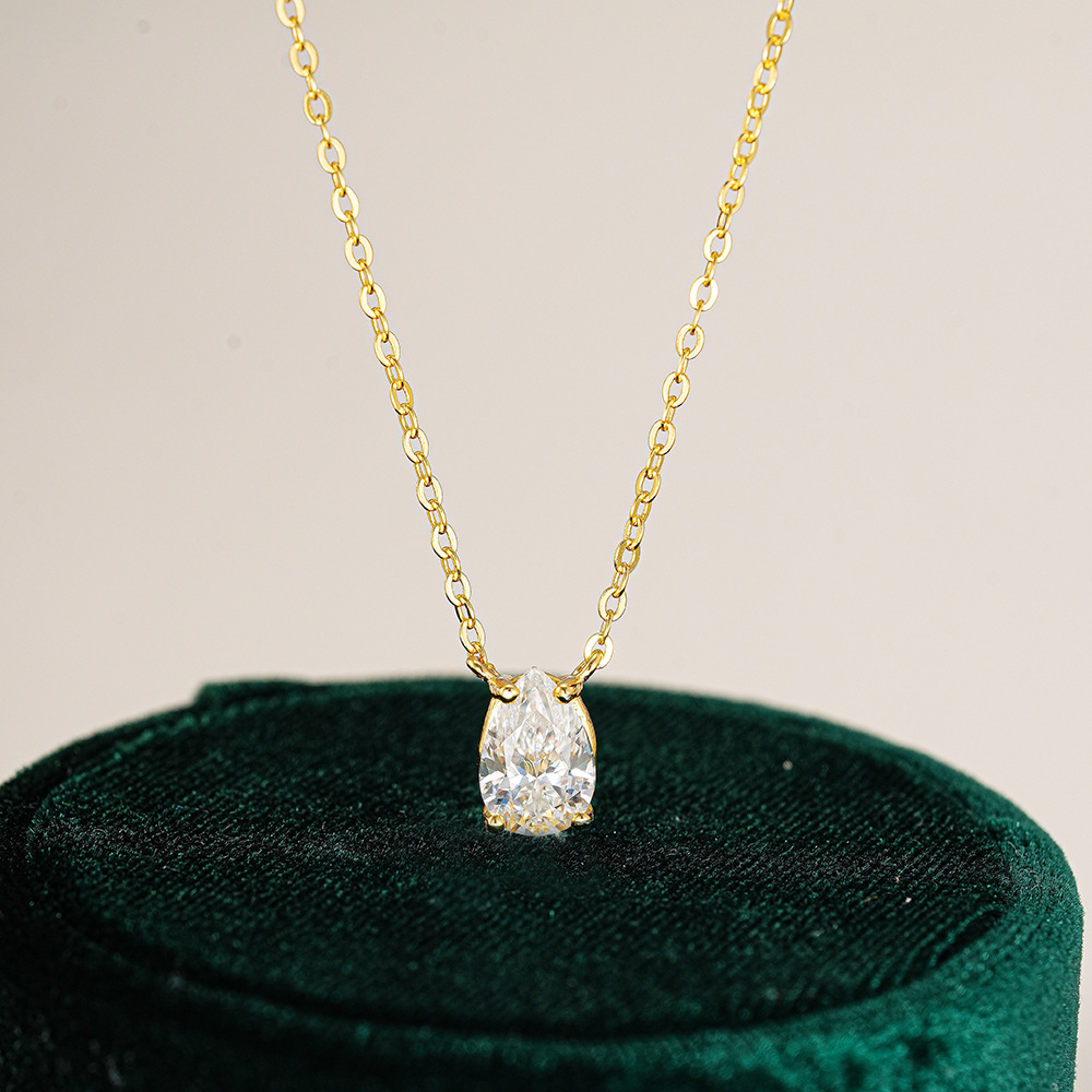 Classic Pear Cut Moissanite Necklace