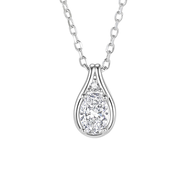 Morning Dew Oval Moissanite Necklace
