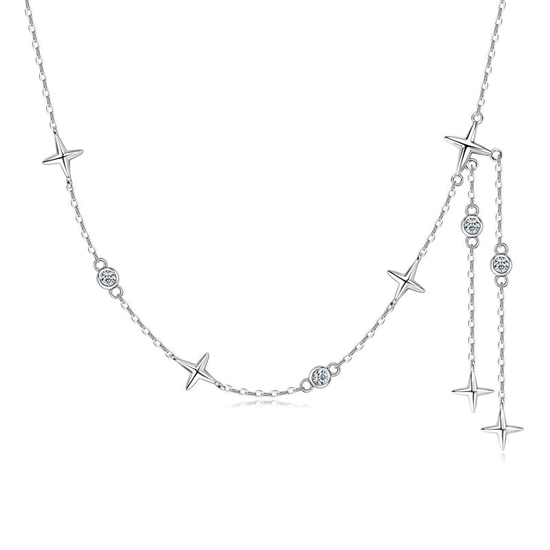 Star Tassel Moissanite Necklace