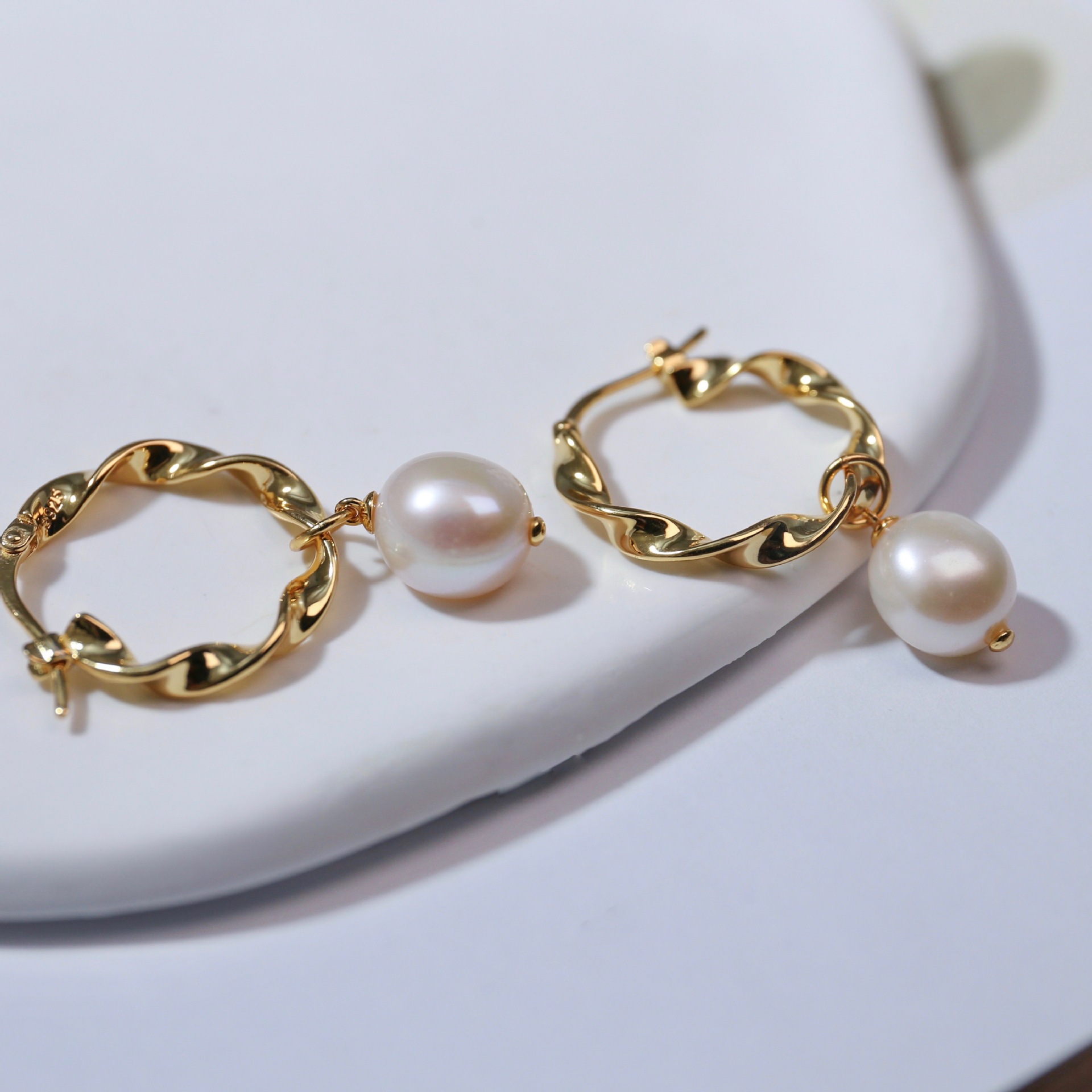 Anica Braided Baroque Pearl Drop Earrings