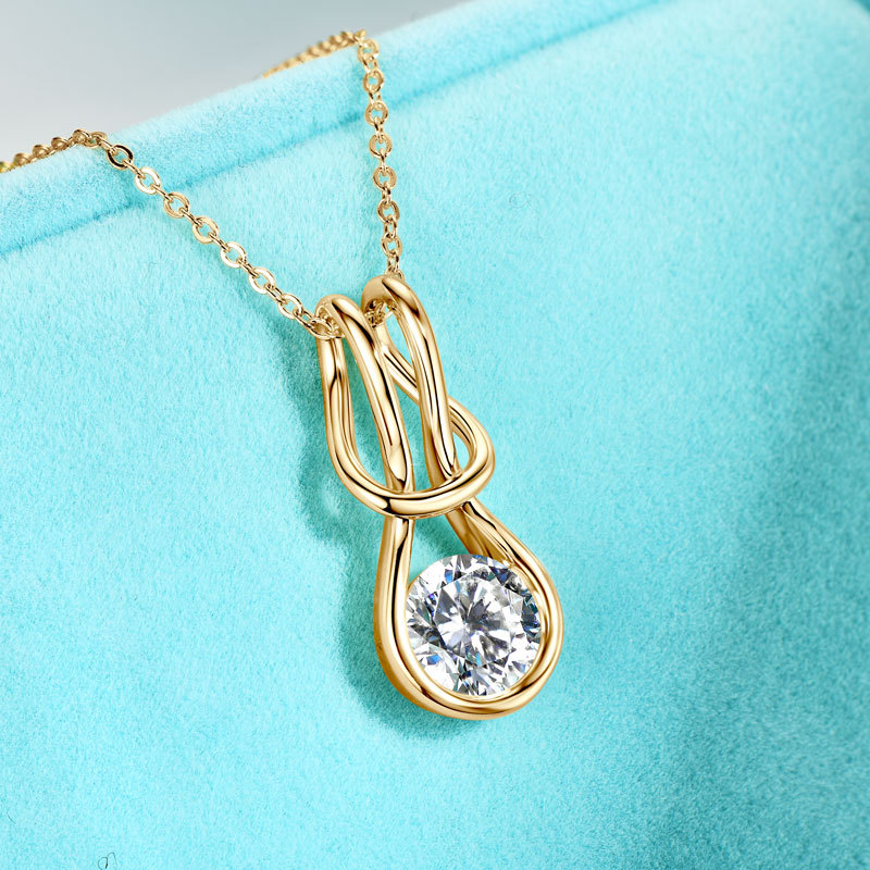 Opal Knot Moissanite Pendant 2.0 ct-VOOGME