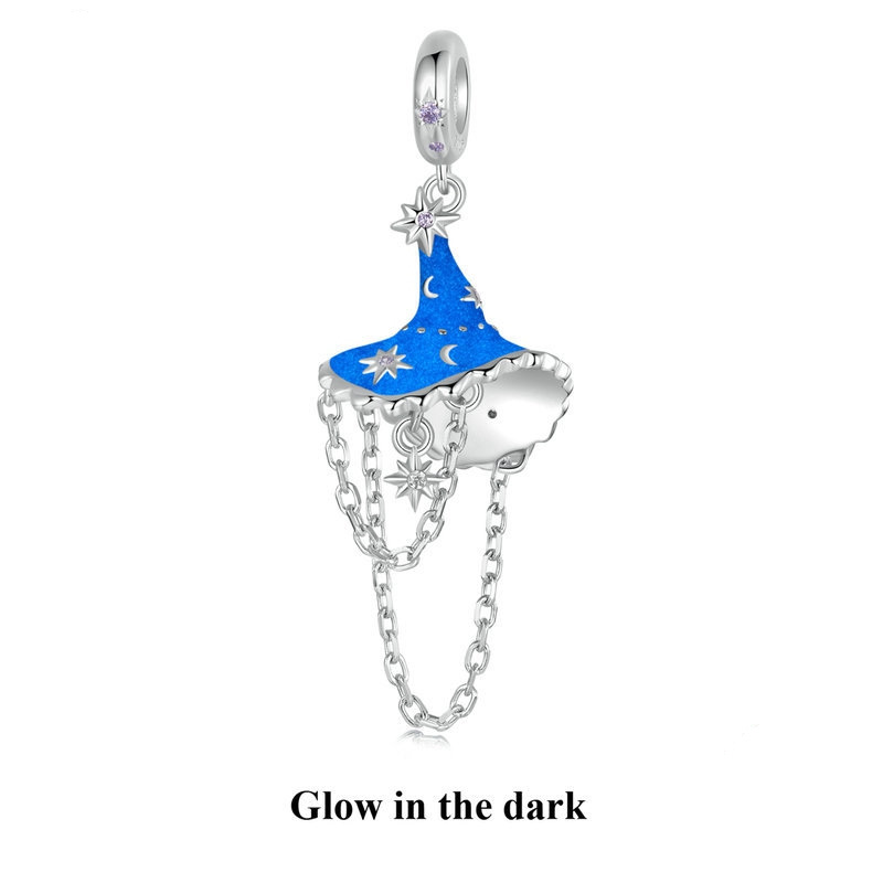 Luminous Witch Hat Silver Necklace