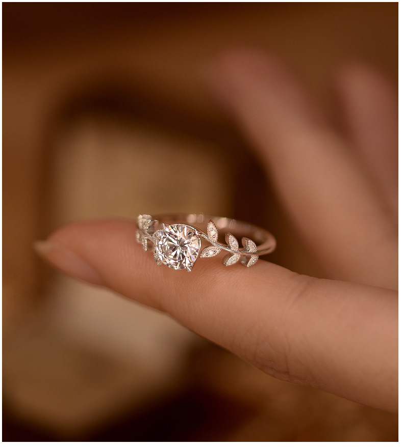 Rose Vine Moissanite Ring