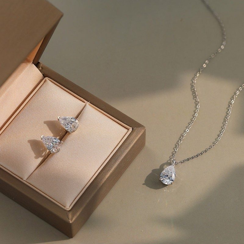 Pear Cut Moissanite Necklace