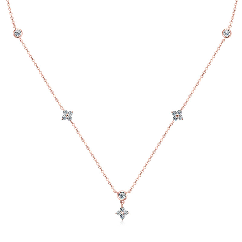 Una Four Leaf Clover Moissanite Necklace-VOOGME