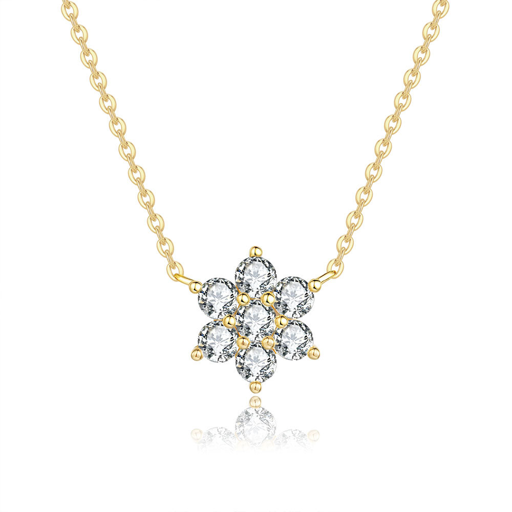 Classic Sunflower Moissanite Necklace