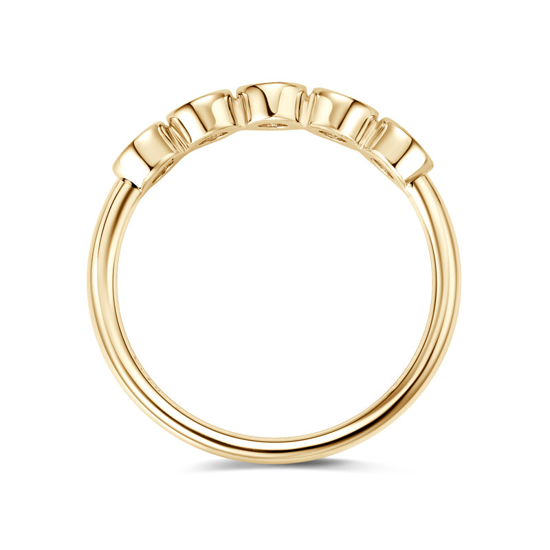 Five-Stone Bubble Moissanite Wedding Band-VOOGME