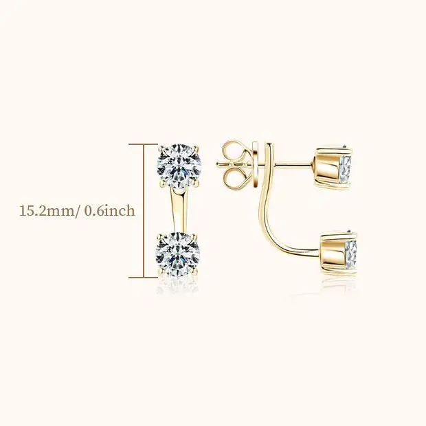 Double Round Moissanite Stud Earrings
