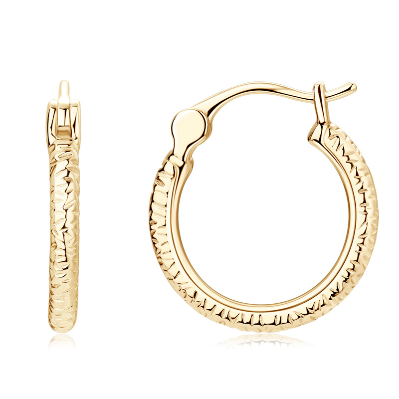 Vintage Floral Moissanite Hoop Earrings-VOOGME