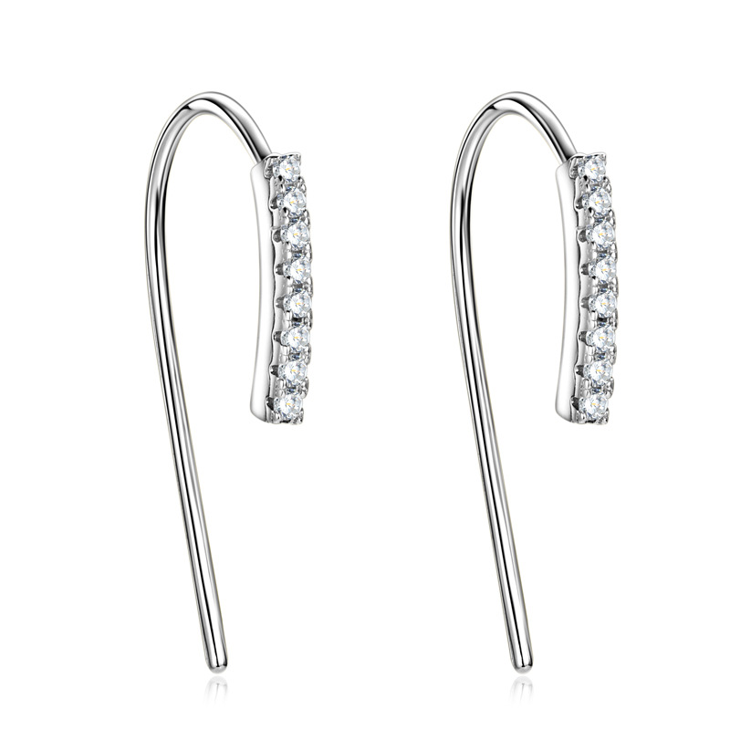Wilma Vertical Moissanite Hook Earrings-VOOGME