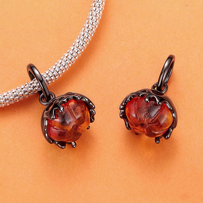 Spooky Jack-o'-Lantern and Skulls Silver Bracelet