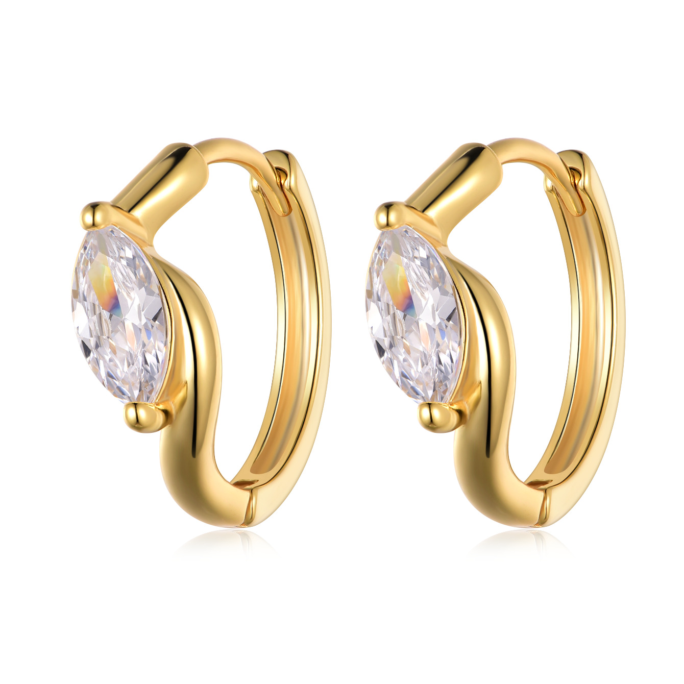 Oriel Marquise Moissanite Hoop Earrings