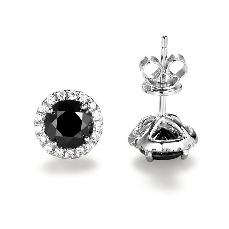 Karin Black Moissanite Stud Earrings-VOOGME