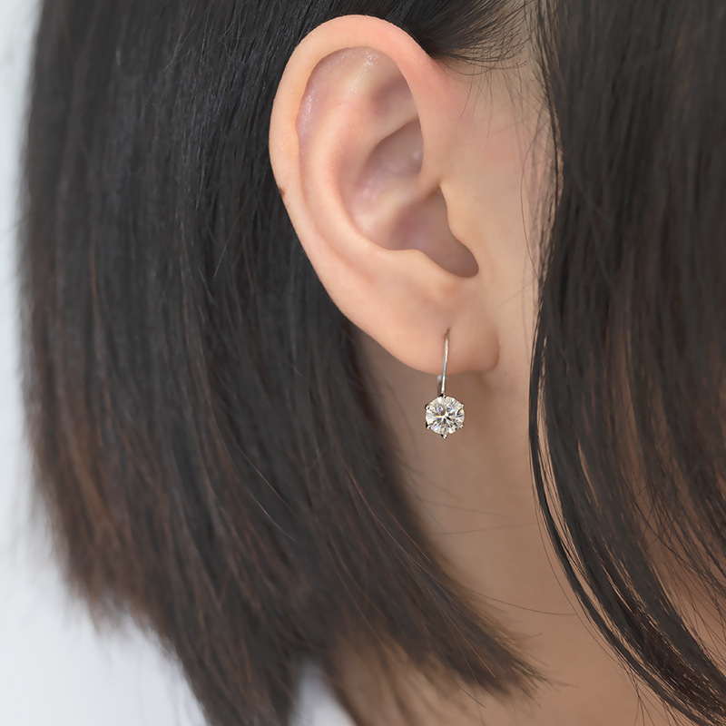 Fleur Leverback Moissanite Earrings