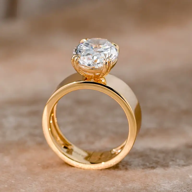 4CT Eight-Prong Moissanite Ring