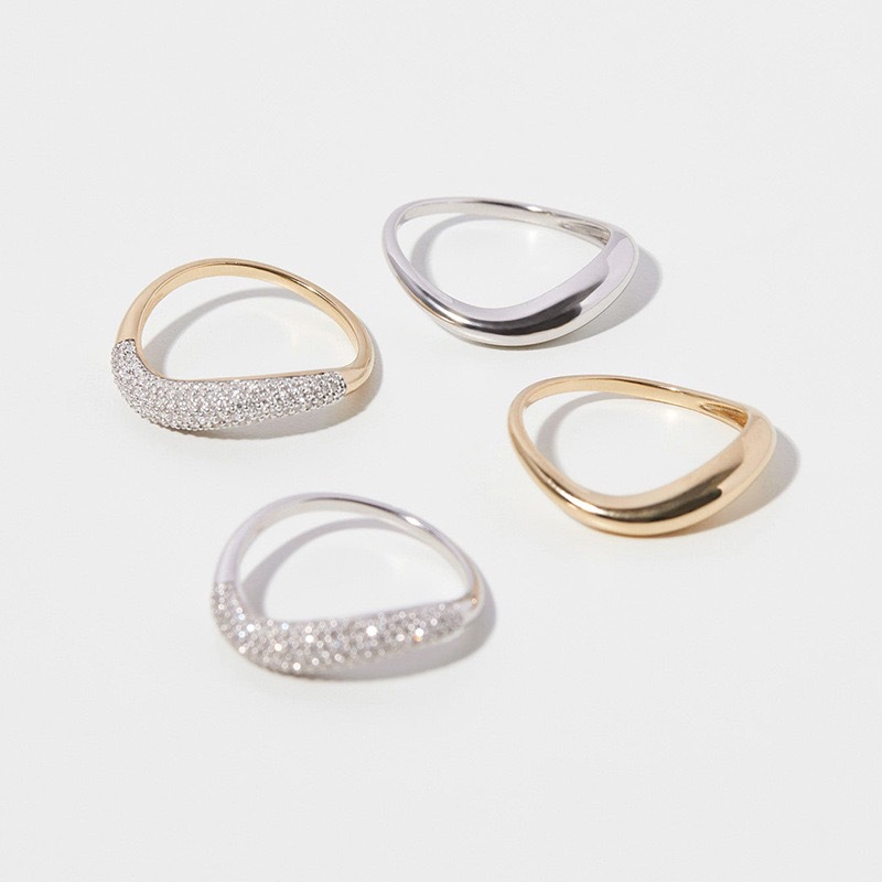 Duo Row Curved Ring
