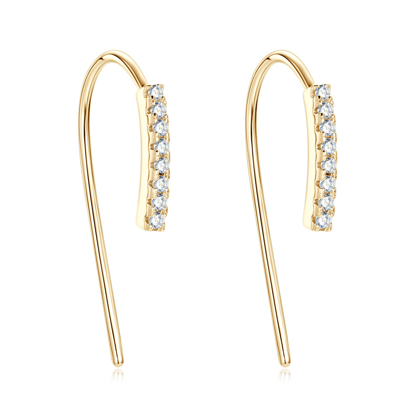 Wilma Vertical Moissanite Hook Earrings-VOOGME