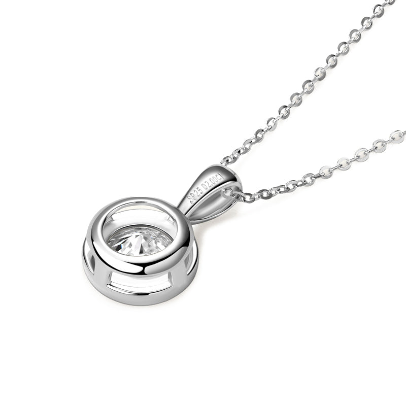 Bubble Bezel Setting Moissanite Necklace-VOOGME