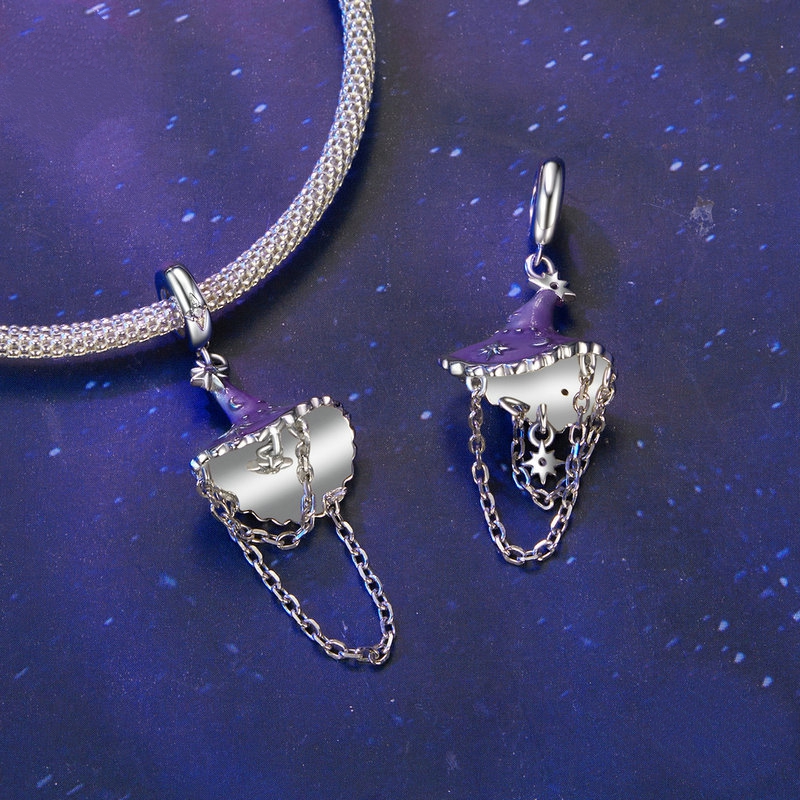 Luminous Witch Hat Silver Necklace