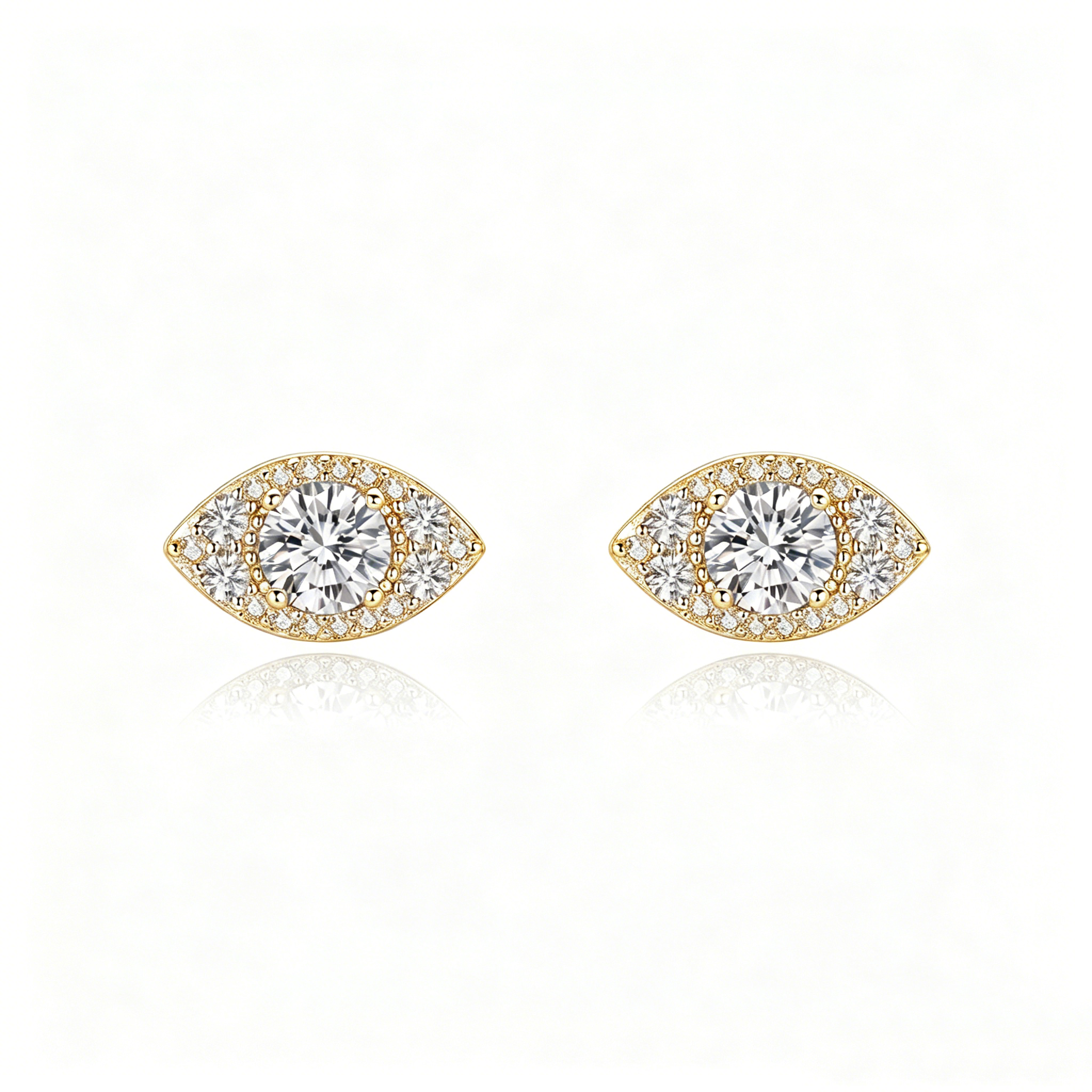 Evil Eye Moissanite Stud Earrings