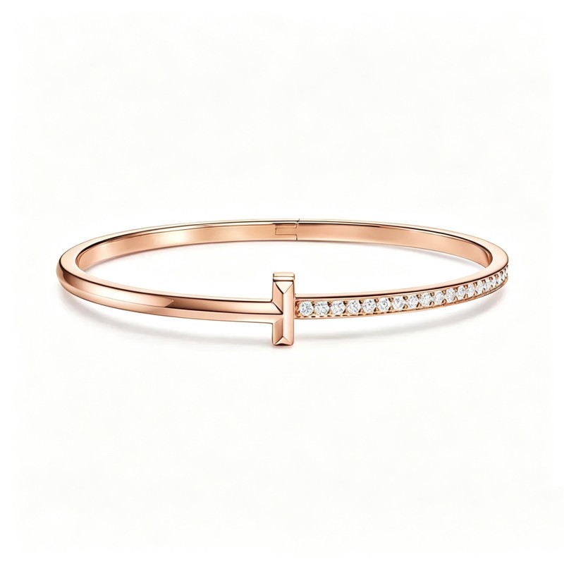 Cross T Moissanite Bangle