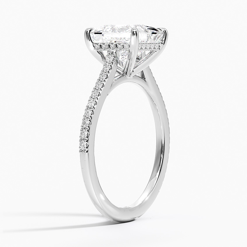 French Pave Moissanite Engagement Ring-VOOGME