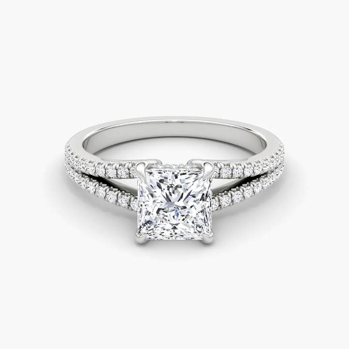 Split Shank Moissanite Engagement Ring-VOOGME