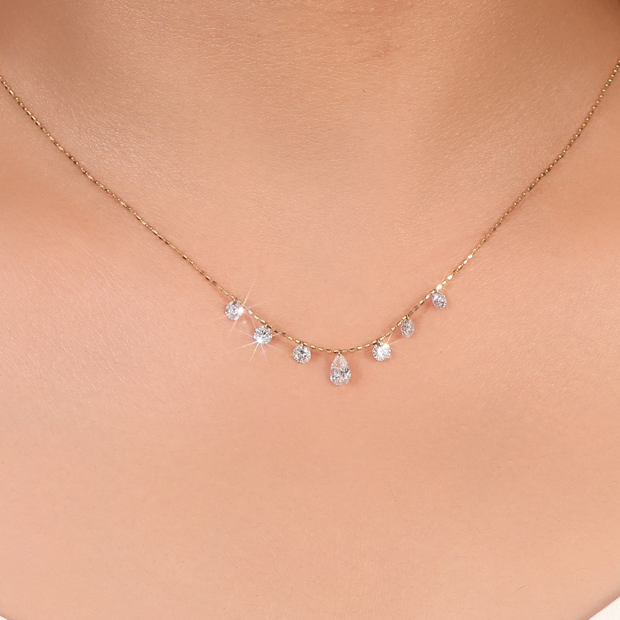 18K Gold Lab-Created Diamond Necklace