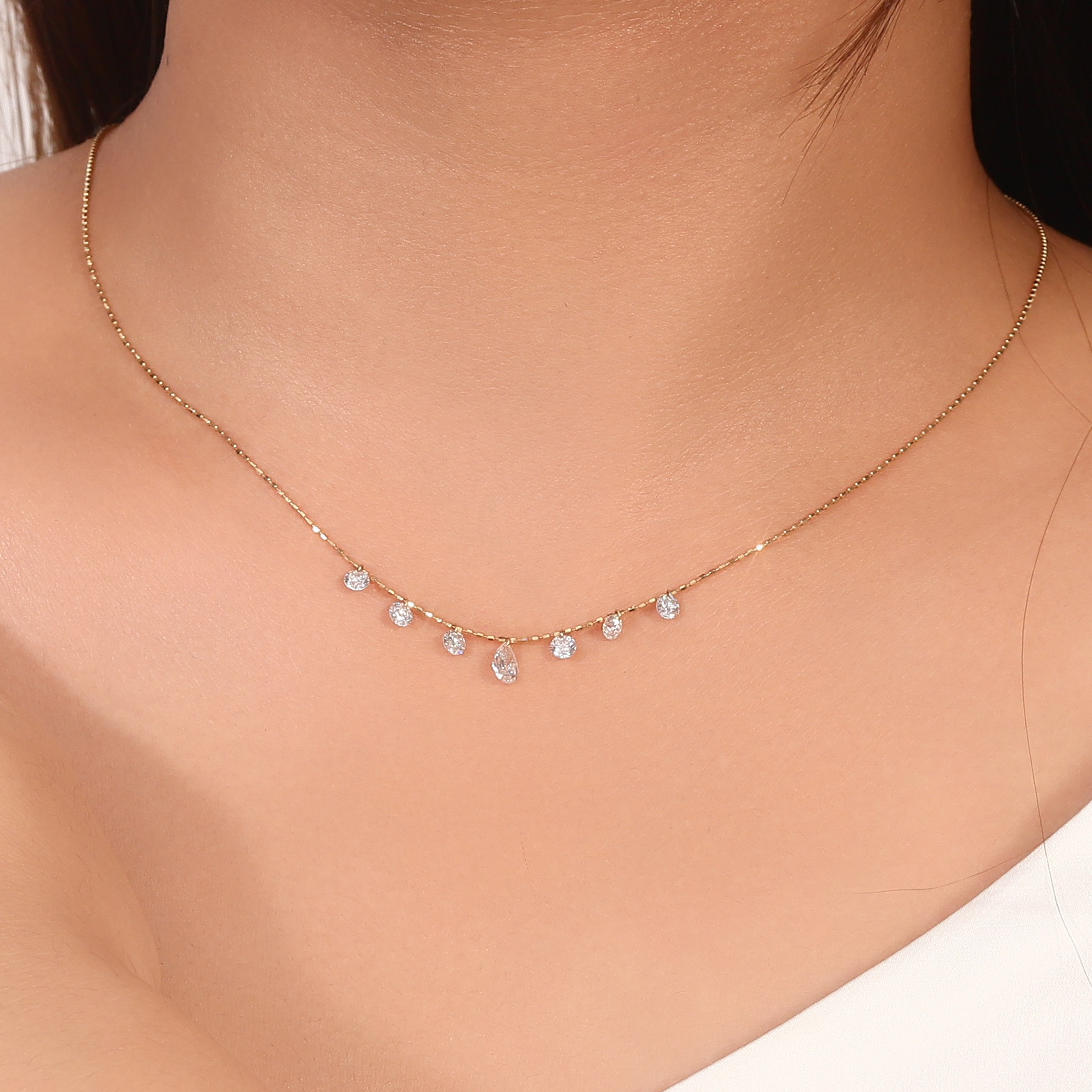 18K Gold Lab-Created Diamond Necklace