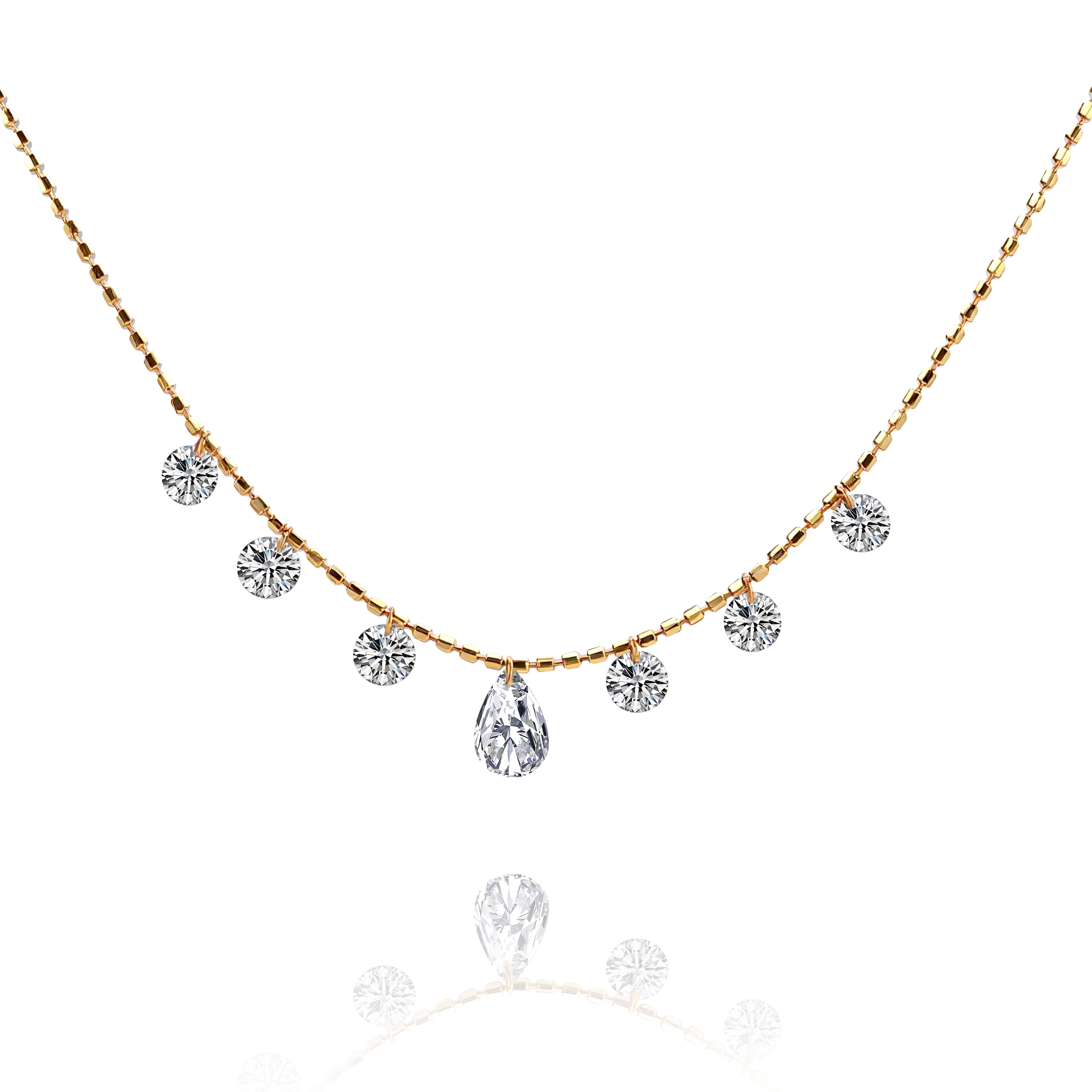 18K Gold Lab-Created Diamond Necklace
