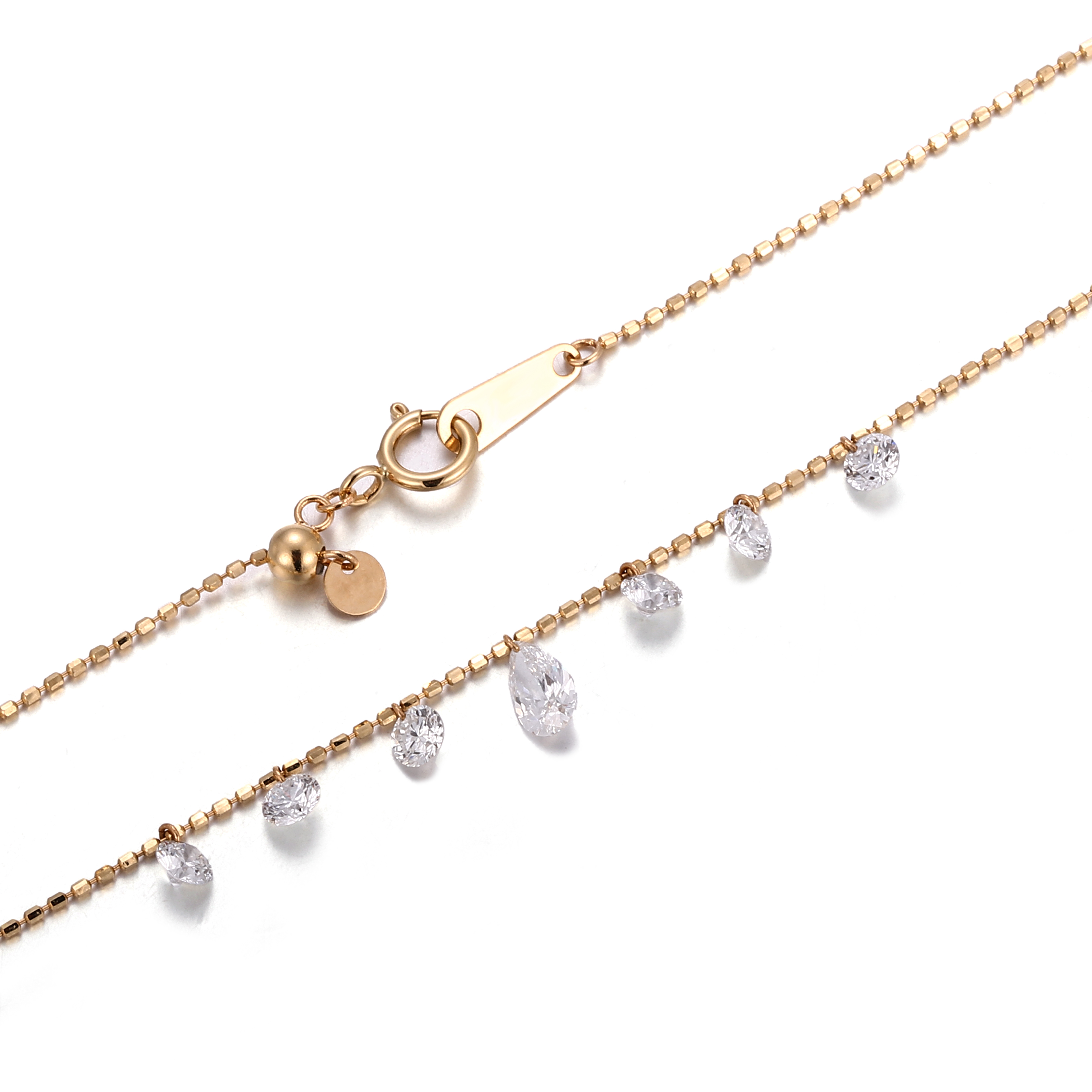 18K Gold Lab-Created Diamond Necklace