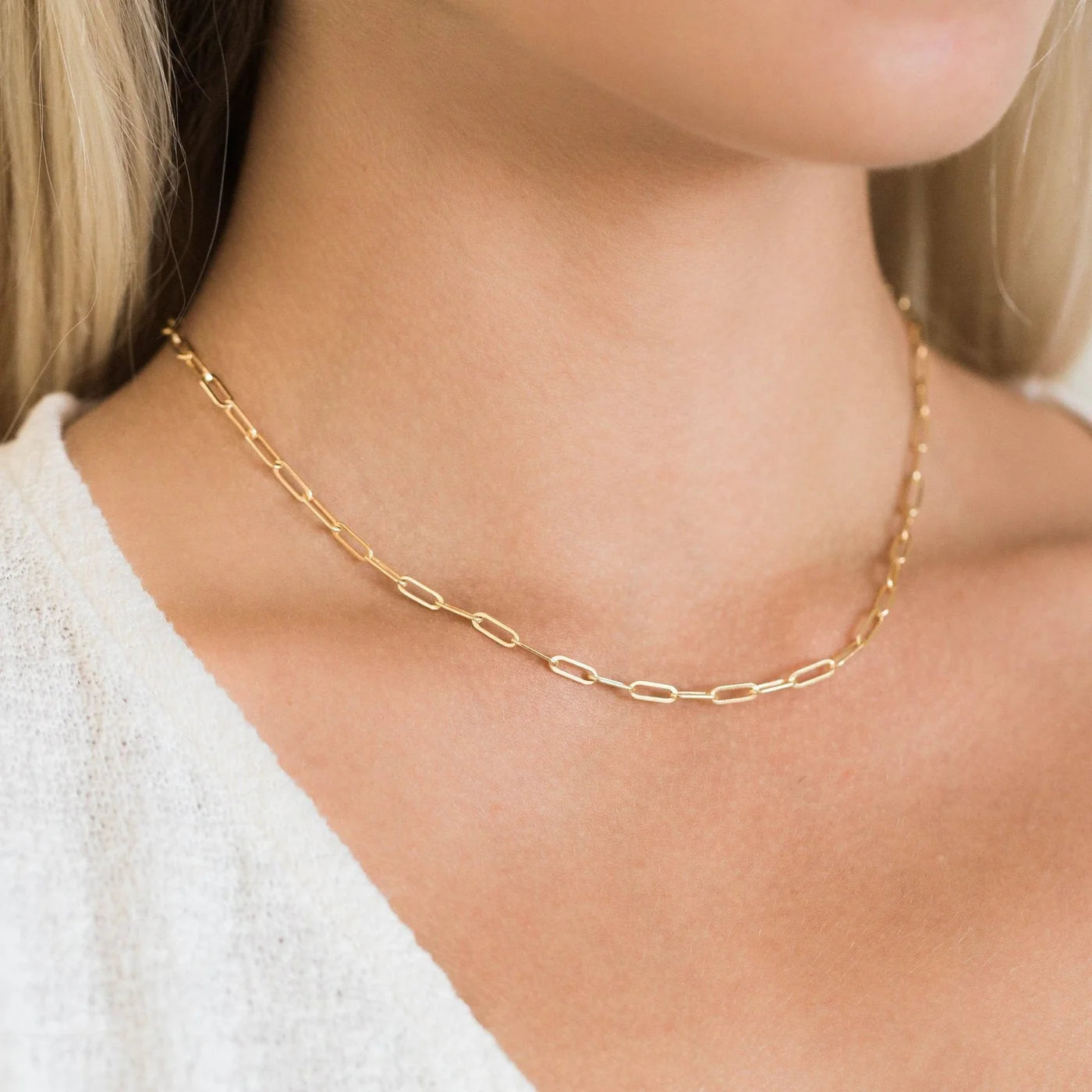 Plain Paperclip Necklace-VOOGME