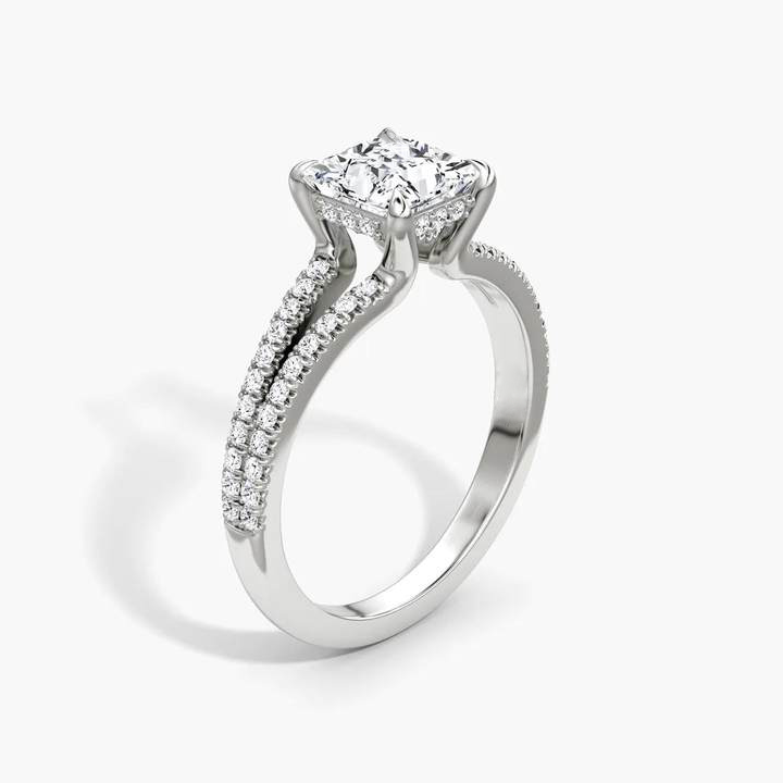 Split Shank Moissanite Engagement Ring-VOOGME