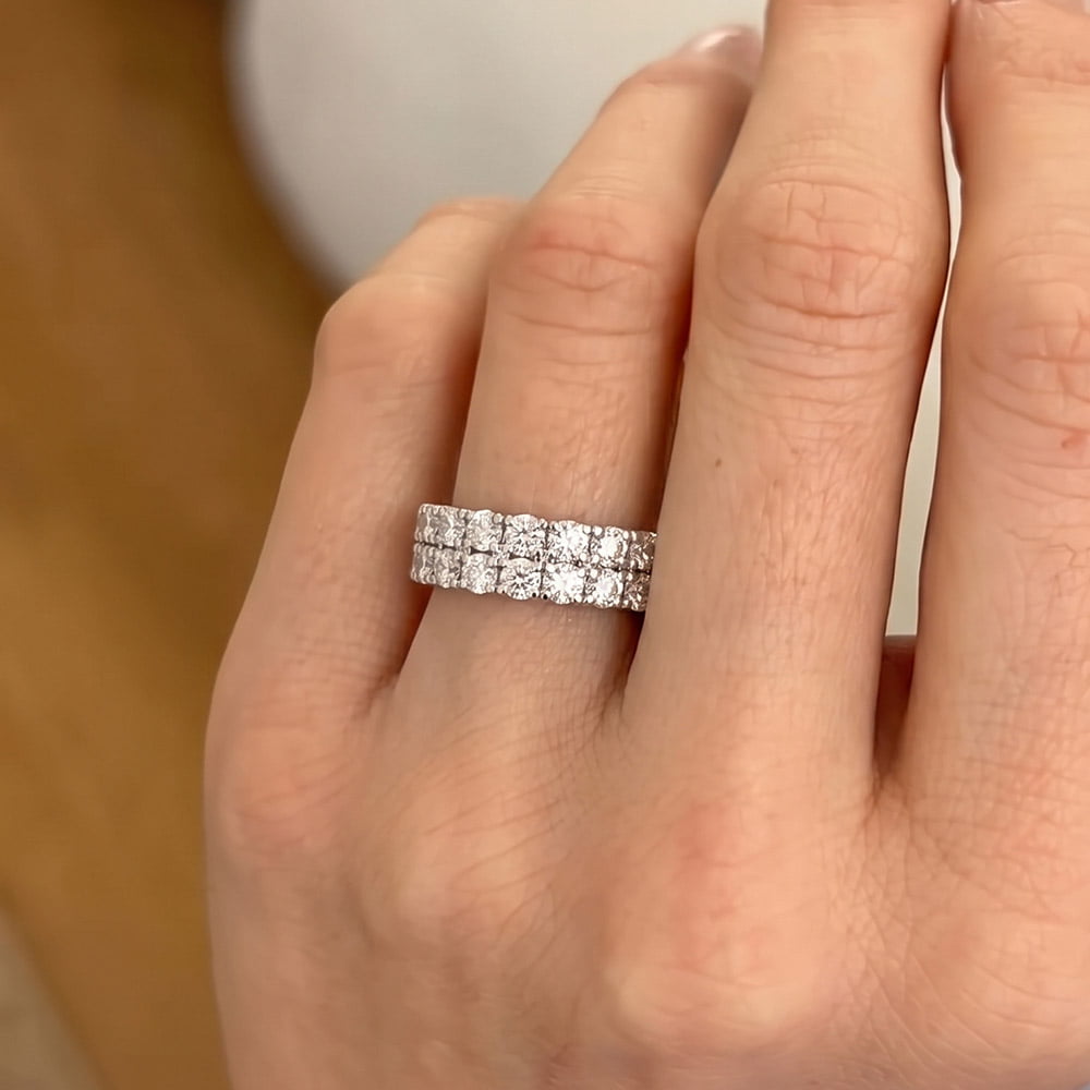 Jess Double Row Moissanite Wedding Band