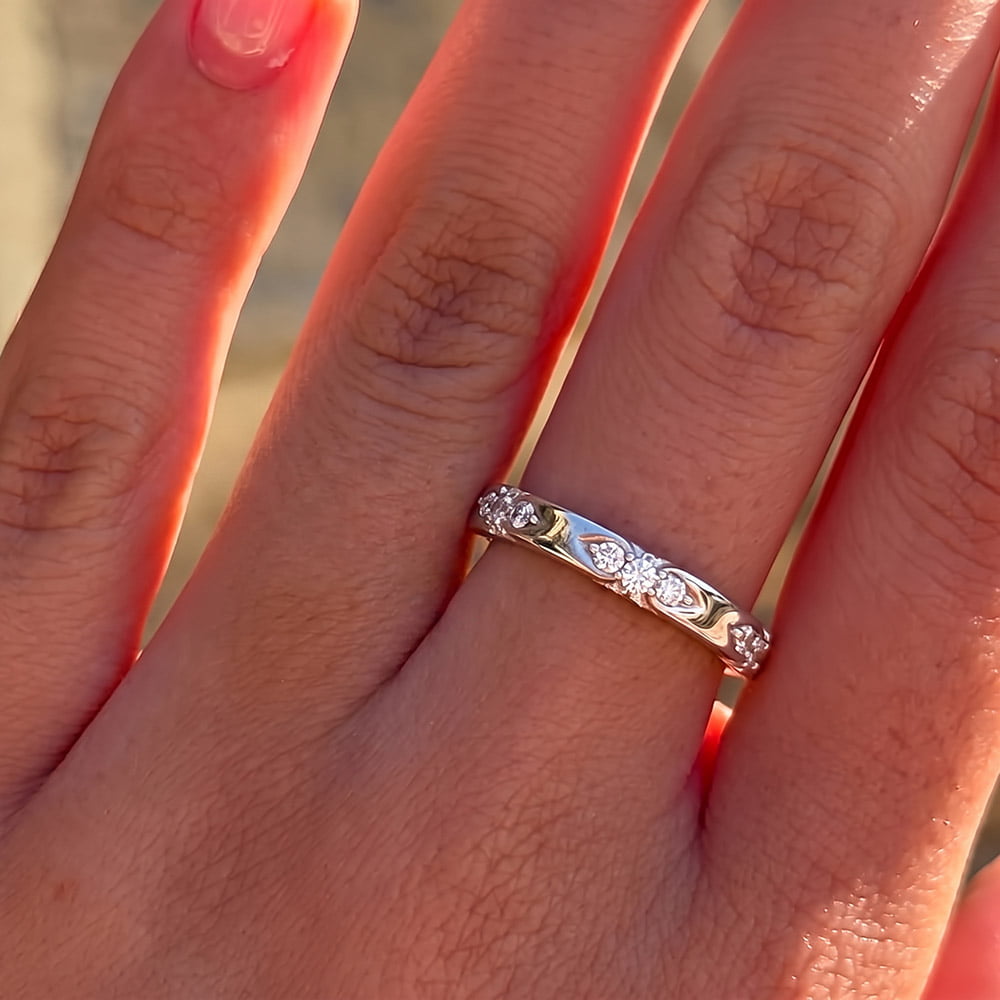 Secret Garden Moissanite Wedding Band