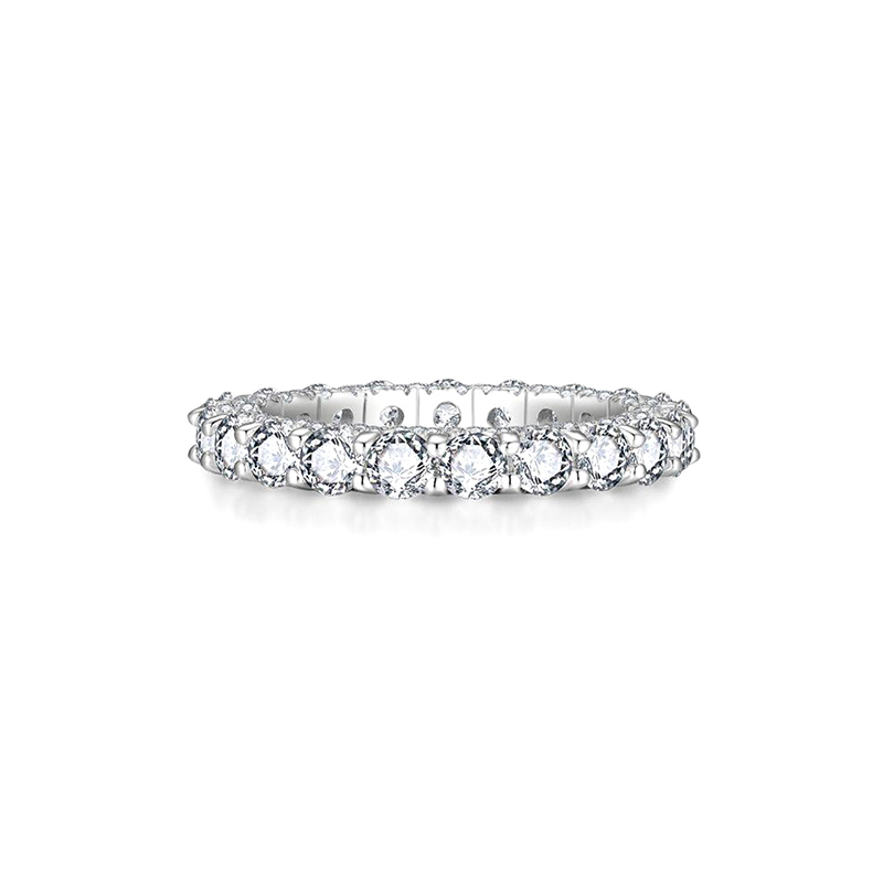 Full Pave Eternity Moissanite Wedding Band