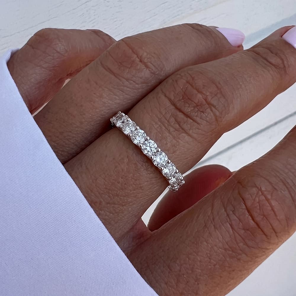 Full Pave Eternity Moissanite Wedding Band