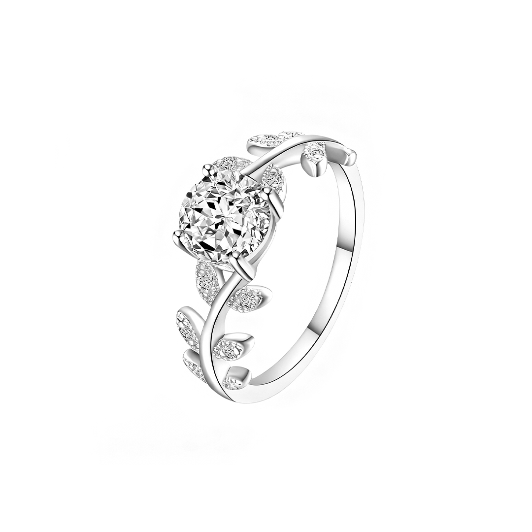 Rose Vine Moissanite Ring