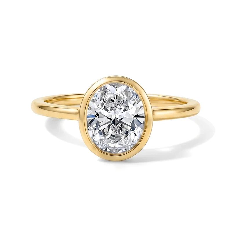 Bezel Oval Moissanite Ring