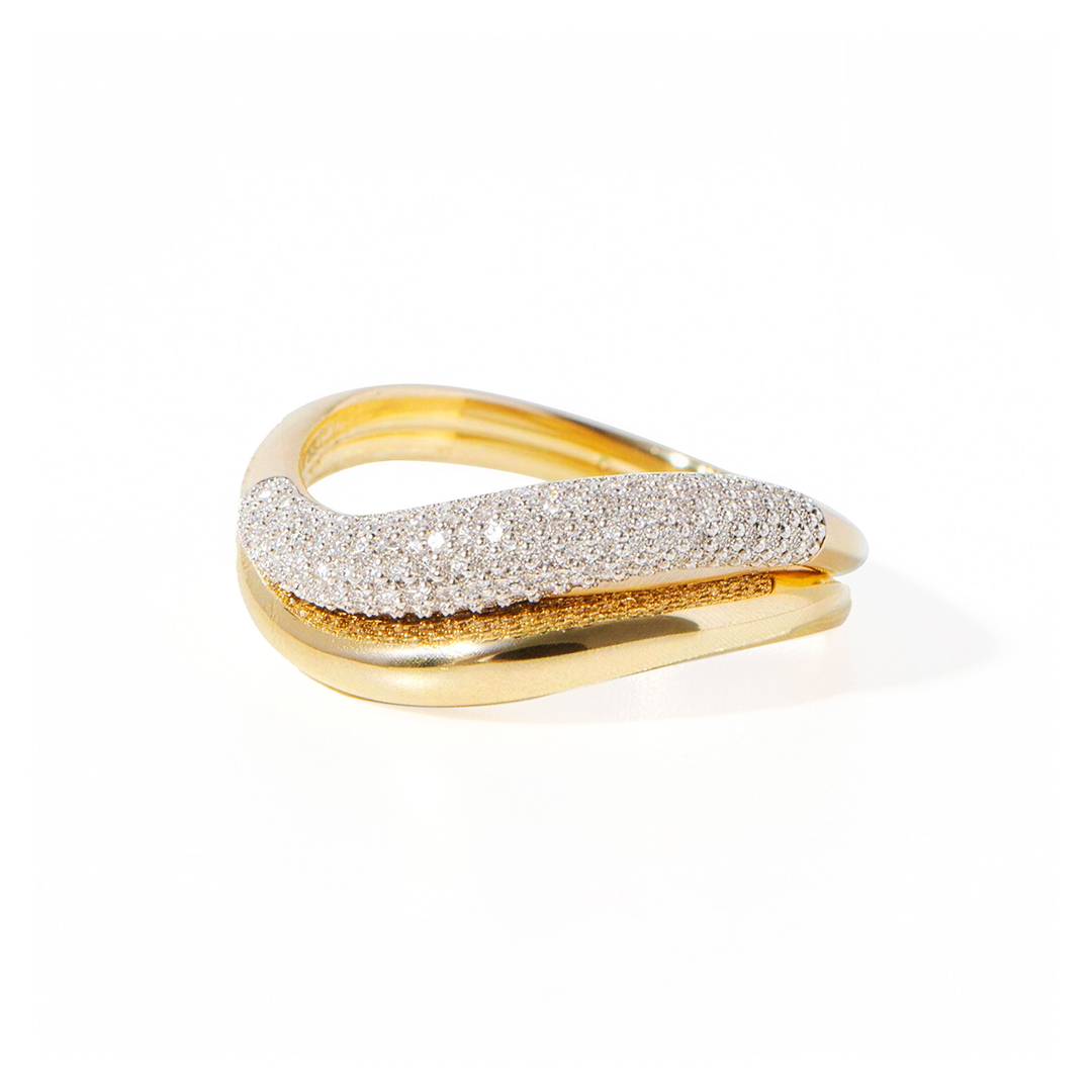 Duo Row Curved Ring